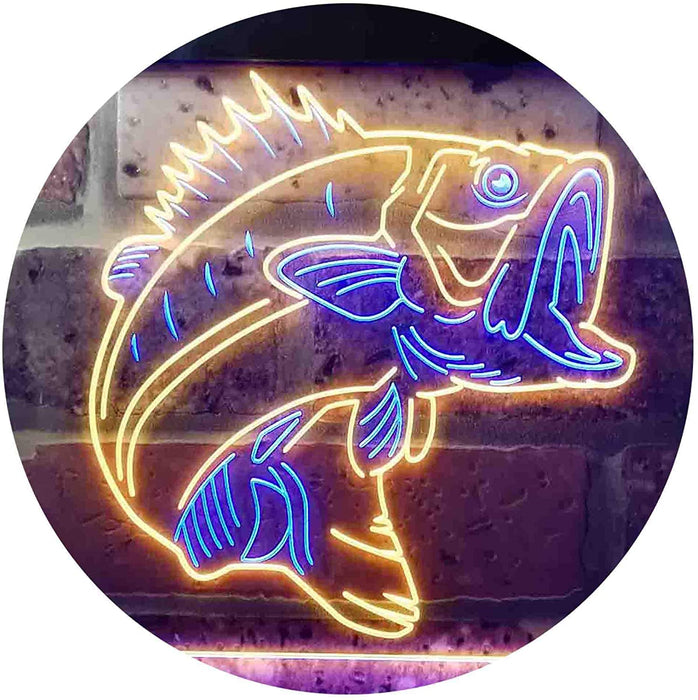 Bass Fish Neon Sign, Bass Fish Led Light, Fishing Wall Art
