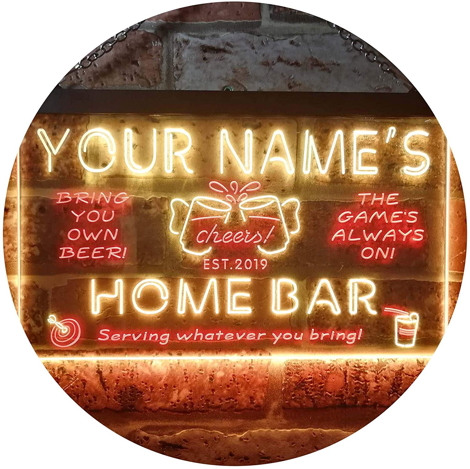 Custom Beer Cheers Home Bar LED Neon Light Sign - Way Up Gifts