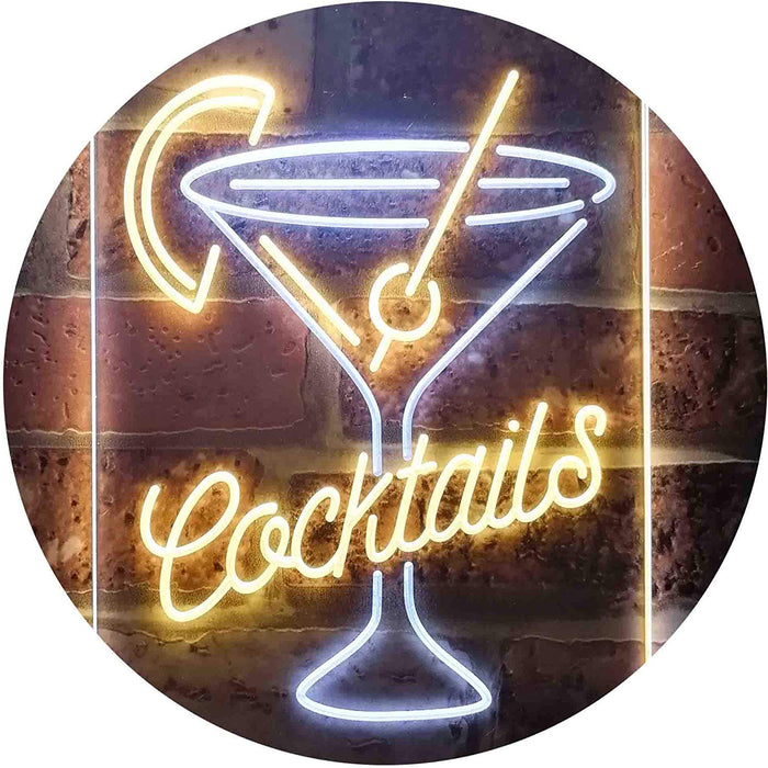 Cocktails Glass Bar Display LED Neon Light Sign - Way Up Gifts