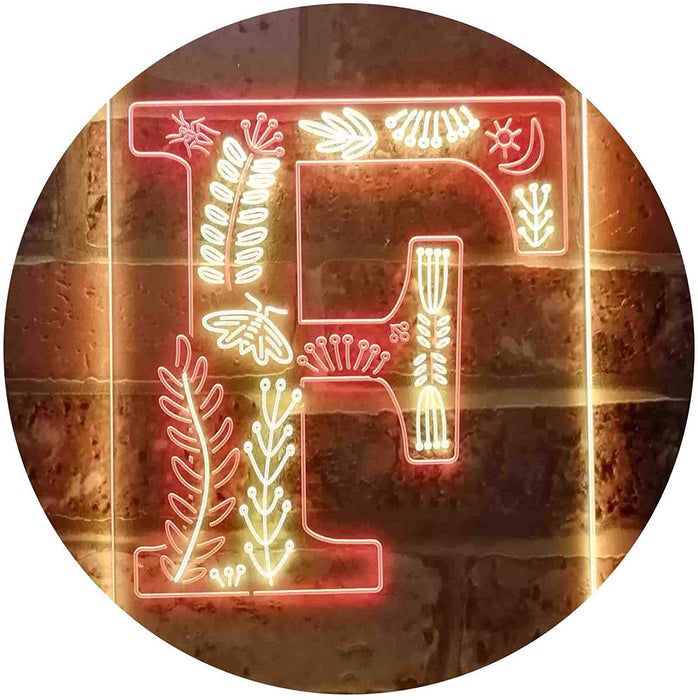 Family Name Letter F Monogram Initial LED Neon Light Sign - Way Up Gifts