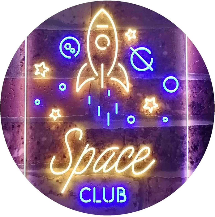 Rocket Space Club Kids Room Decor LED Neon Light Sign - Way Up Gifts