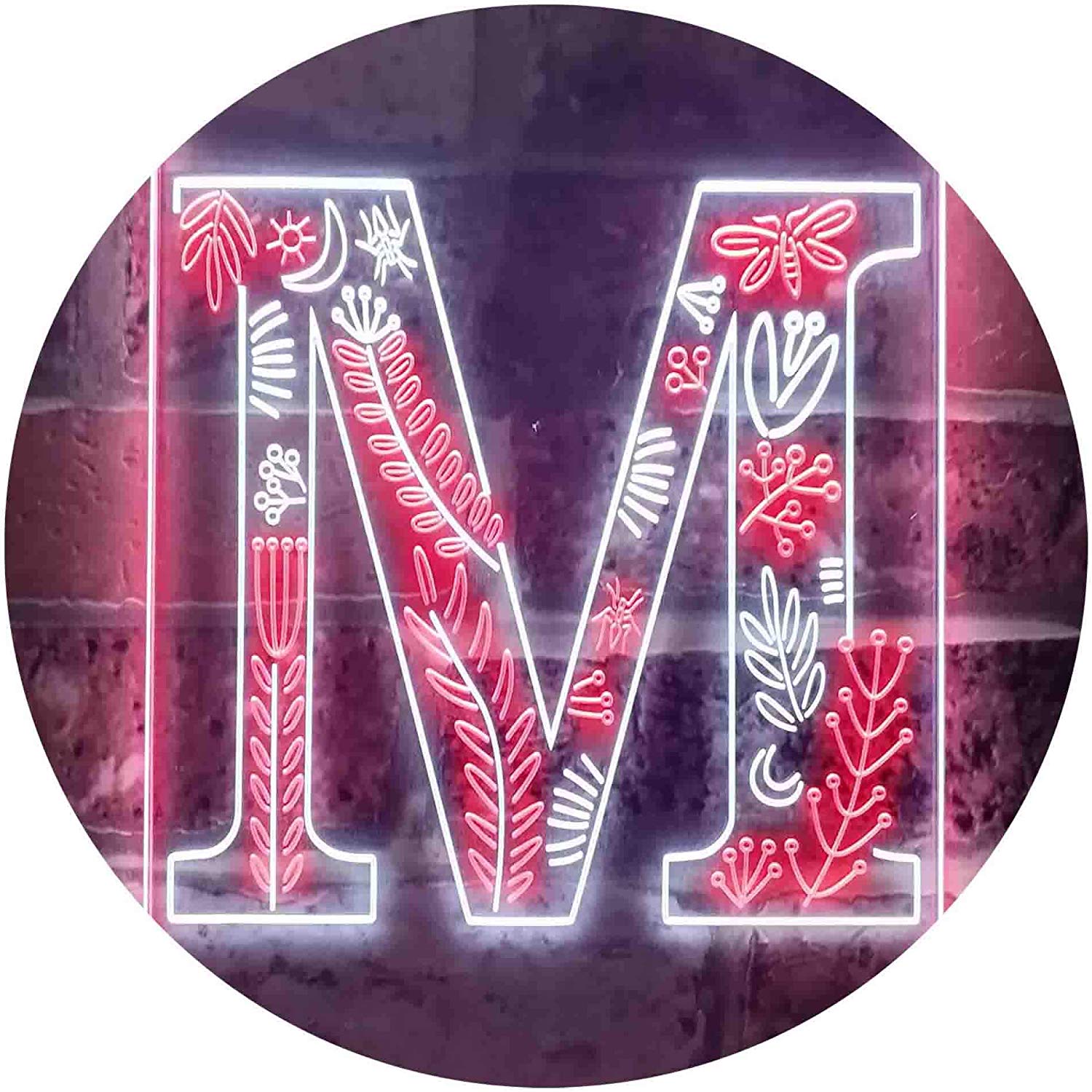 Family Name Letter M Initial Monogram LED Neon Light Sign