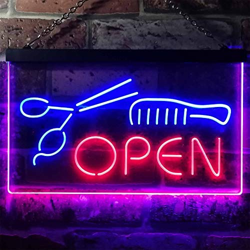 Scissors Comb Salon Barber Hair Cuts LED Neon Light Sign - Way Up Gifts