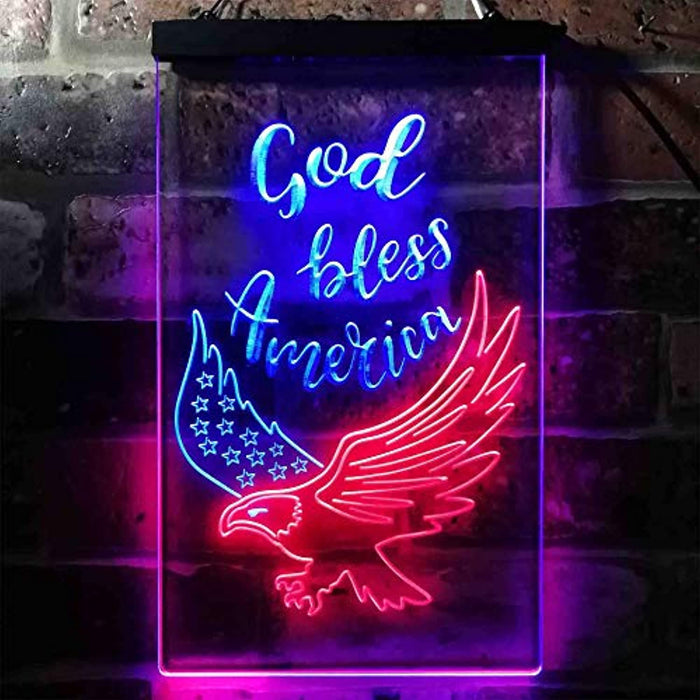 God Bless America Eagle LED Neon Light Sign - Way Up Gifts