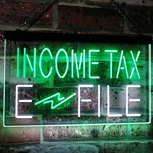 Income Tax E-File LED Neon Light Sign - Way Up Gifts