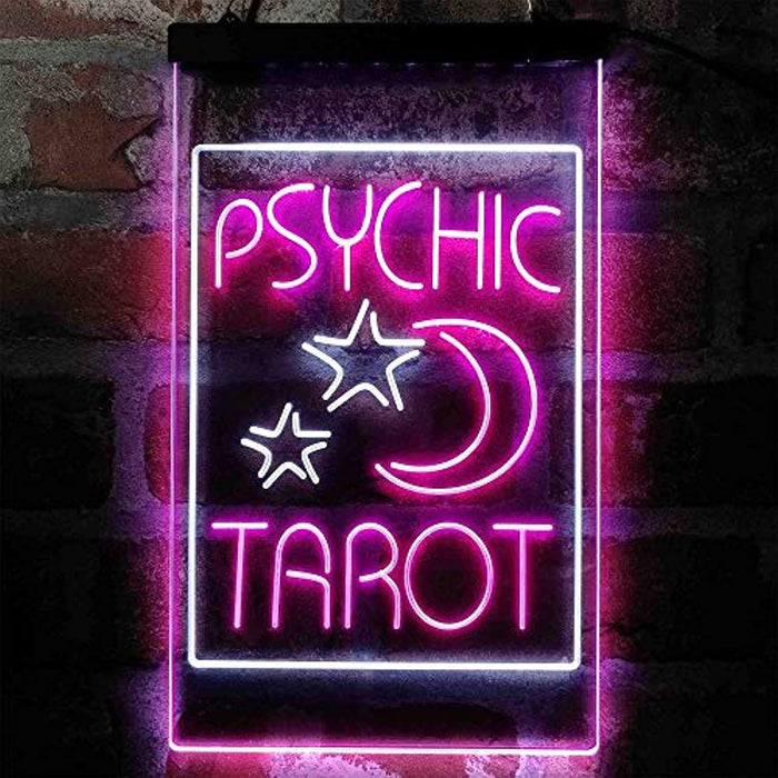 Psychic Tarot Reader Moon Stars LED Neon Light Sign - Way Up Gifts