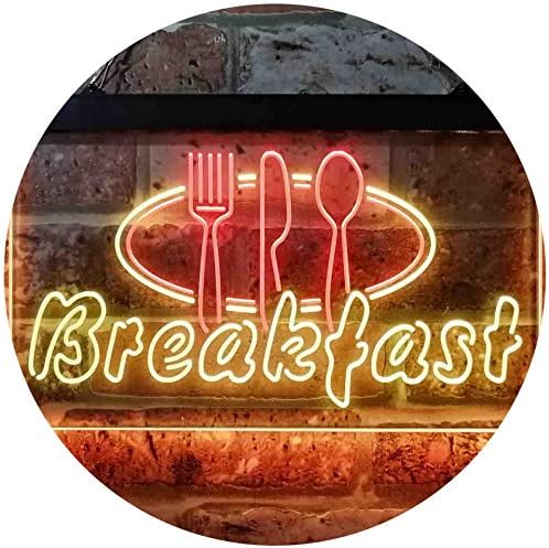 Breakfast Fork Knife Spoon Cafe LED Neon Light Sign - Way Up Gifts