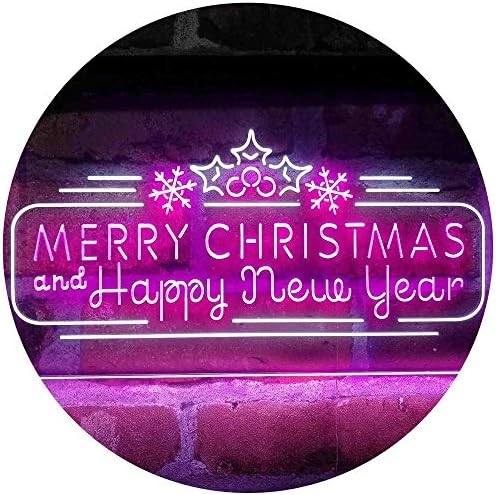 Merry Christmas & Happy New Year Dual Color LED Neon Light Sign - Way Up Gifts