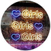 Hearts Girls Girls Girls LED Neon Light Sign - Way Up Gifts