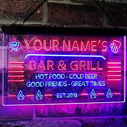 Buy Custom Restaurant Bar & Grill LED Neon Light Sign – Way Up Gifts