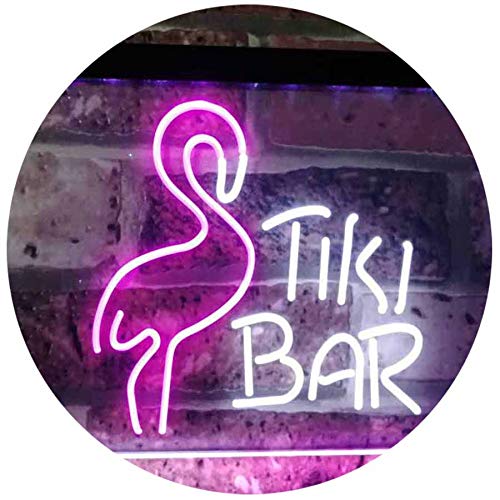 Flamingo Tiki Bar LED Neon Light Sign - Way Up Gifts