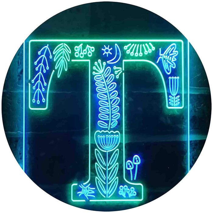 Family Name Letter T Monogram Initial LED Neon Light Sign - Way Up Gifts