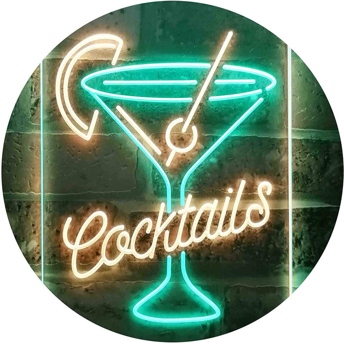 Cocktails Glass Bar Display LED Neon Light Sign - Way Up Gifts