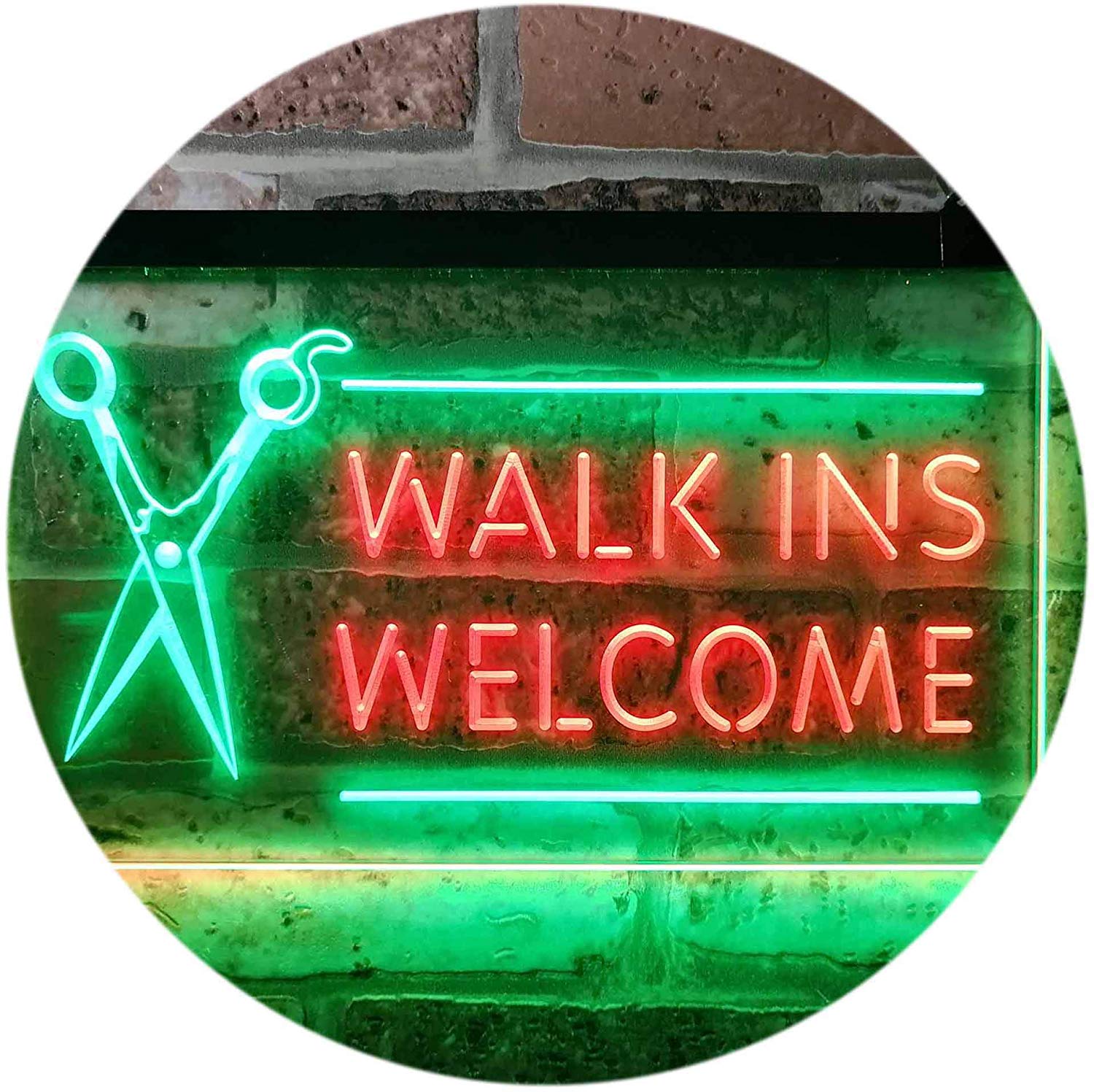 Barber Salon Hair Cuts Walk Ins Welcome LED Neon Light Sign - Way Up Gifts