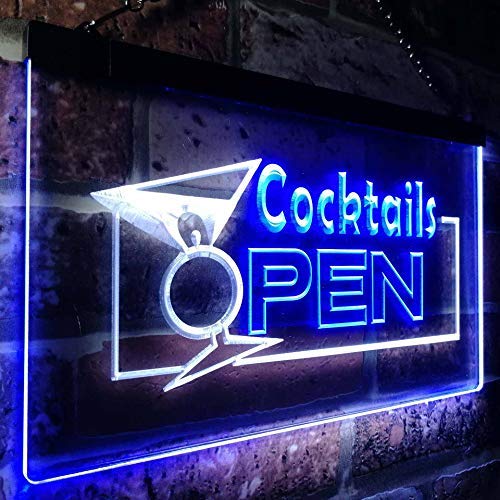 Bar Cocktails Open LED Neon Light Sign - Way Up Gifts