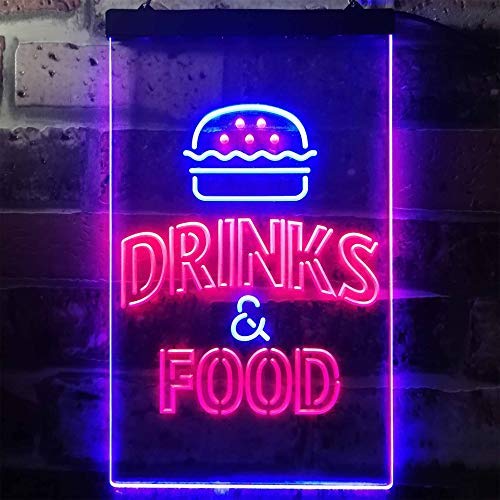 Hamburgers Drinks and Food LED Neon Light Sign - Way Up Gifts