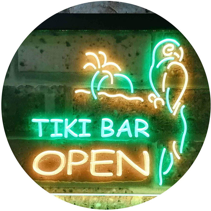 Parrot Tiki Bar Open LED Neon Light Sign - Way Up Gifts