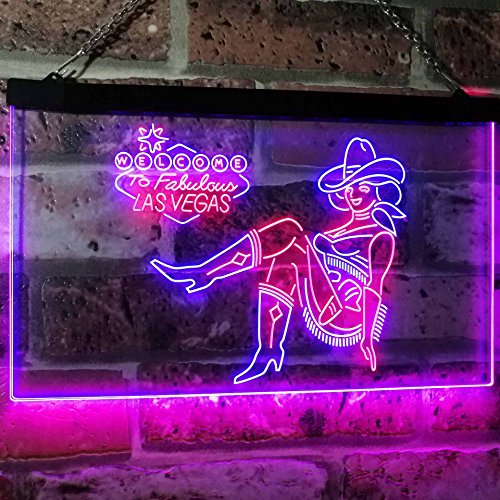 Cowgirl Welcome to Las Vegas LED Neon Light Sign - Way Up Gifts