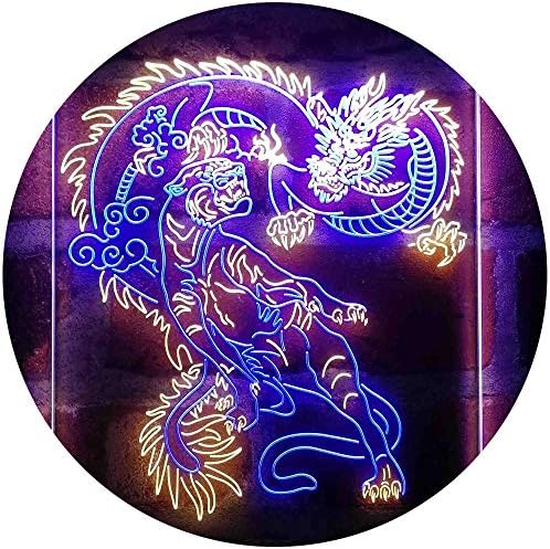 Tiger and Dragon Fight Man Cave Room Garage LED Neon Light Sign - Way Up Gifts