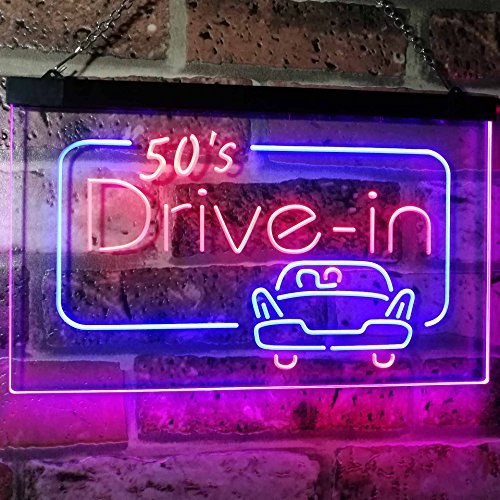 Movie Theater 50s Drive In LED Neon Light Sign - Way Up Gifts