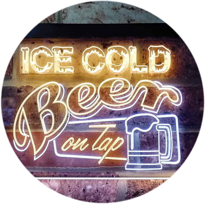 Ice Cold Beer On Tap LED Neon Light Sign - Way Up Gifts