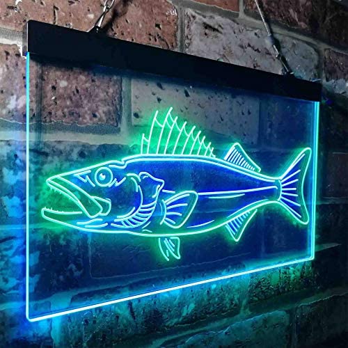 Walleye Fish Fishing Bait Store LED Neon Light Sign - Way Up Gifts
