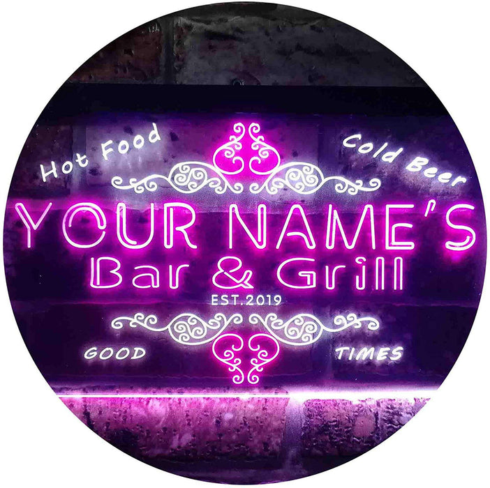 Custom Hot Food Cold Beer Bar & Grill LED Neon Light Sign - Way Up Gifts