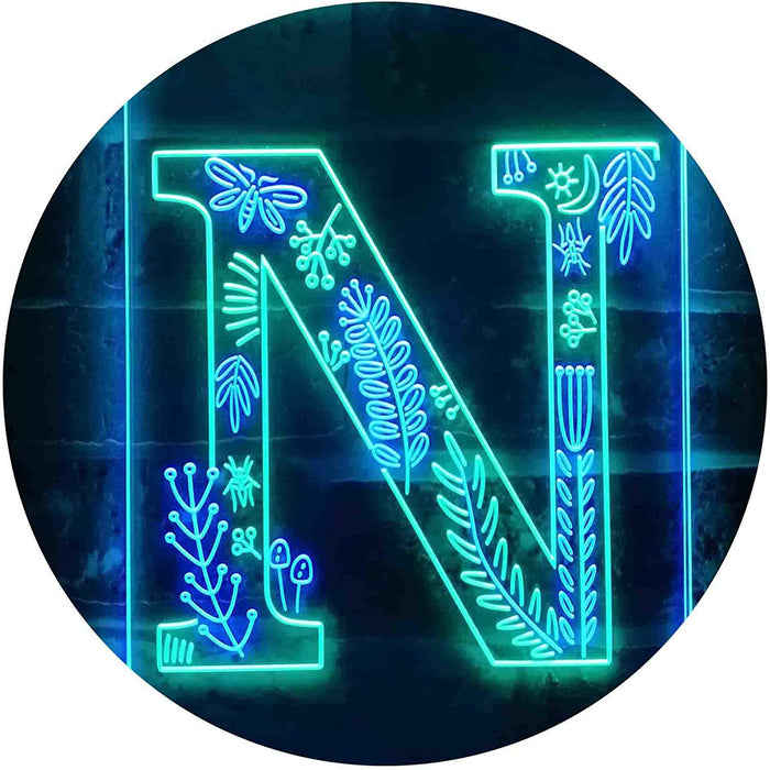 Family Name Letter N Monogram Initial LED Neon Light Sign - Way Up Gifts