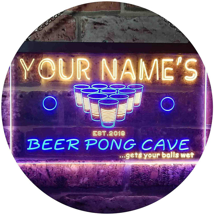 Custom Beer Pong Man Cave LED Neon Light Sign - Way Up Gifts