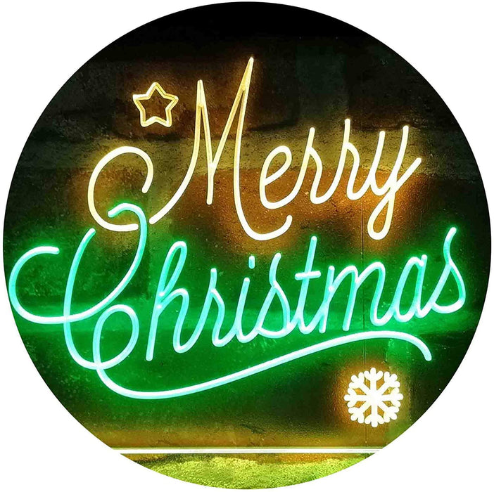 Merry Christmas Snowflakes LED Neon Light Sign - Way Up Gifts