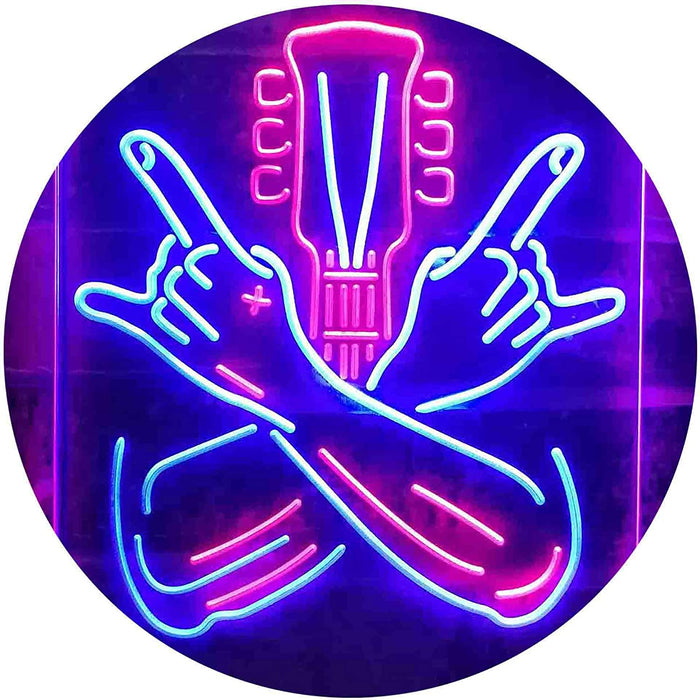 Musician Rock Hands Guitarist Metal Hard Rock Music LED Neon Light Sign - Way Up Gifts