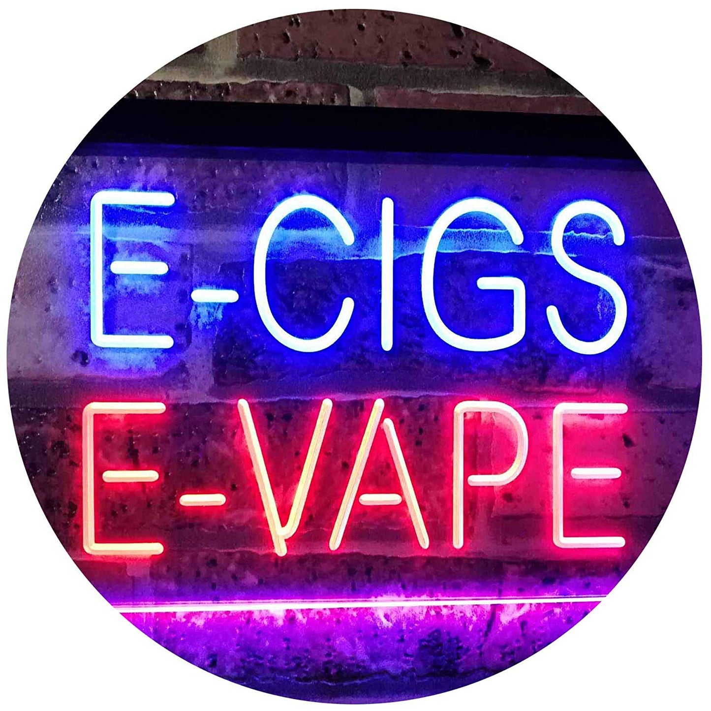 LED ECIGS Circle Neon Sign for Business, Electronic Lighted Board, ECIGS  (16 inch)
