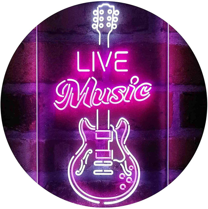 Live Music Electronic Guitar Lounge LED Neon Light Sign - Way Up Gifts