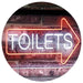 Restrooms Arrow Right Toilets LED Neon Light Sign - Way Up Gifts