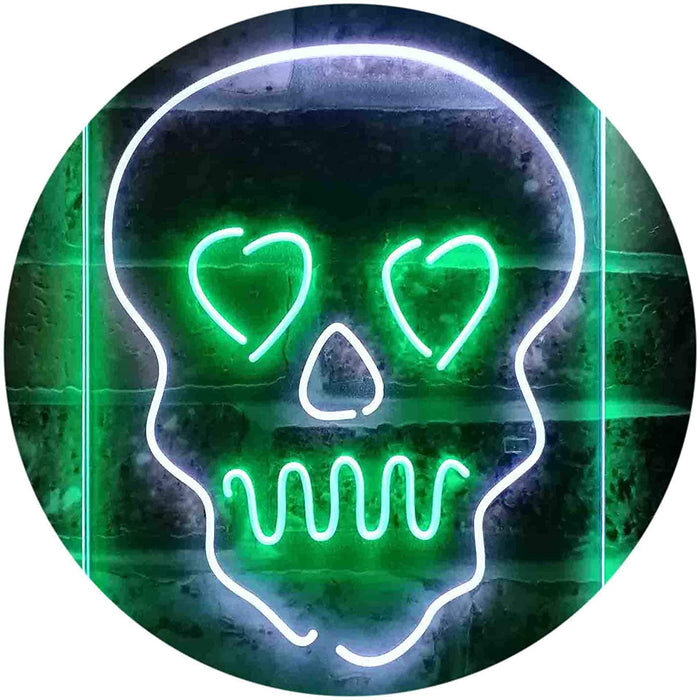 Skull Head Heart Eyes LED Neon Light Sign - Way Up Gifts