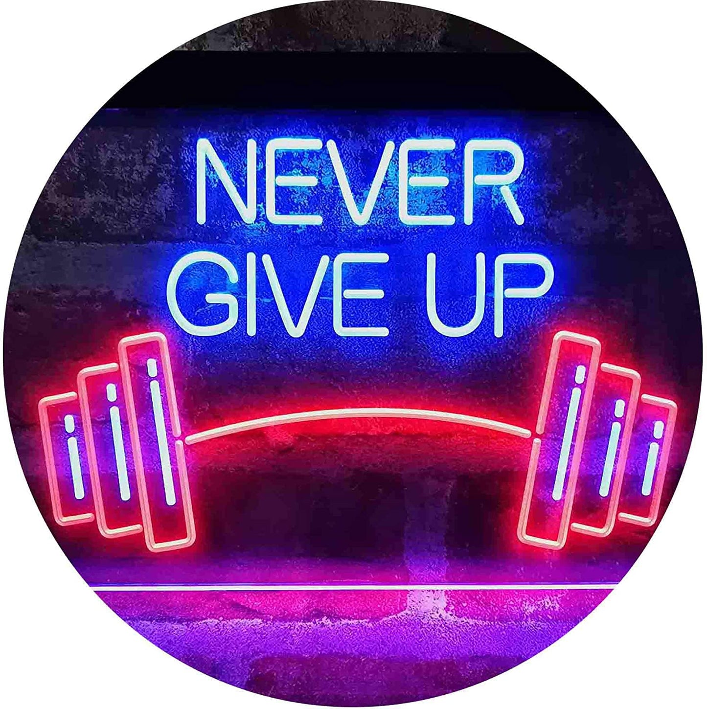 Never Give Up Weight Train Fitness Gym LED Neon Light Sign - Way Up Gifts