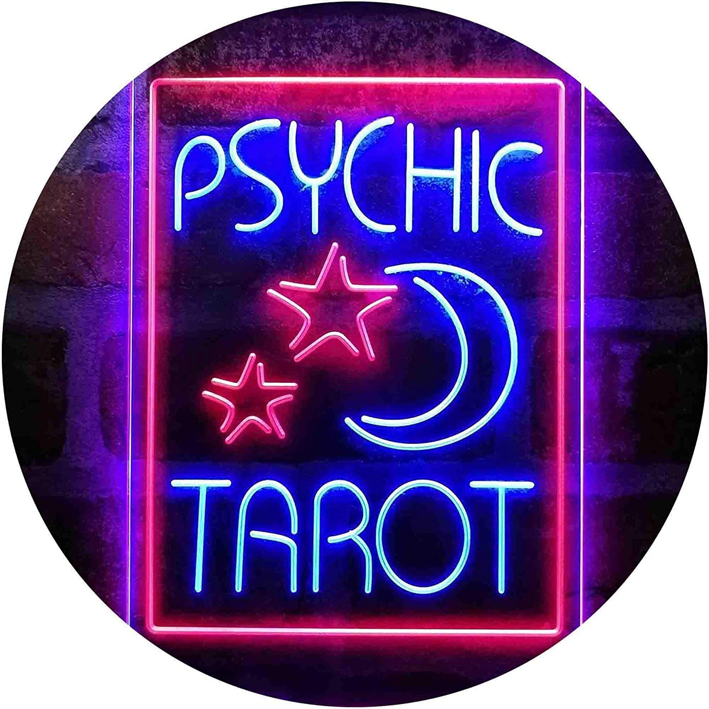 Psychic Tarot Reader Moon Stars LED Neon Light Sign - Way Up Gifts
