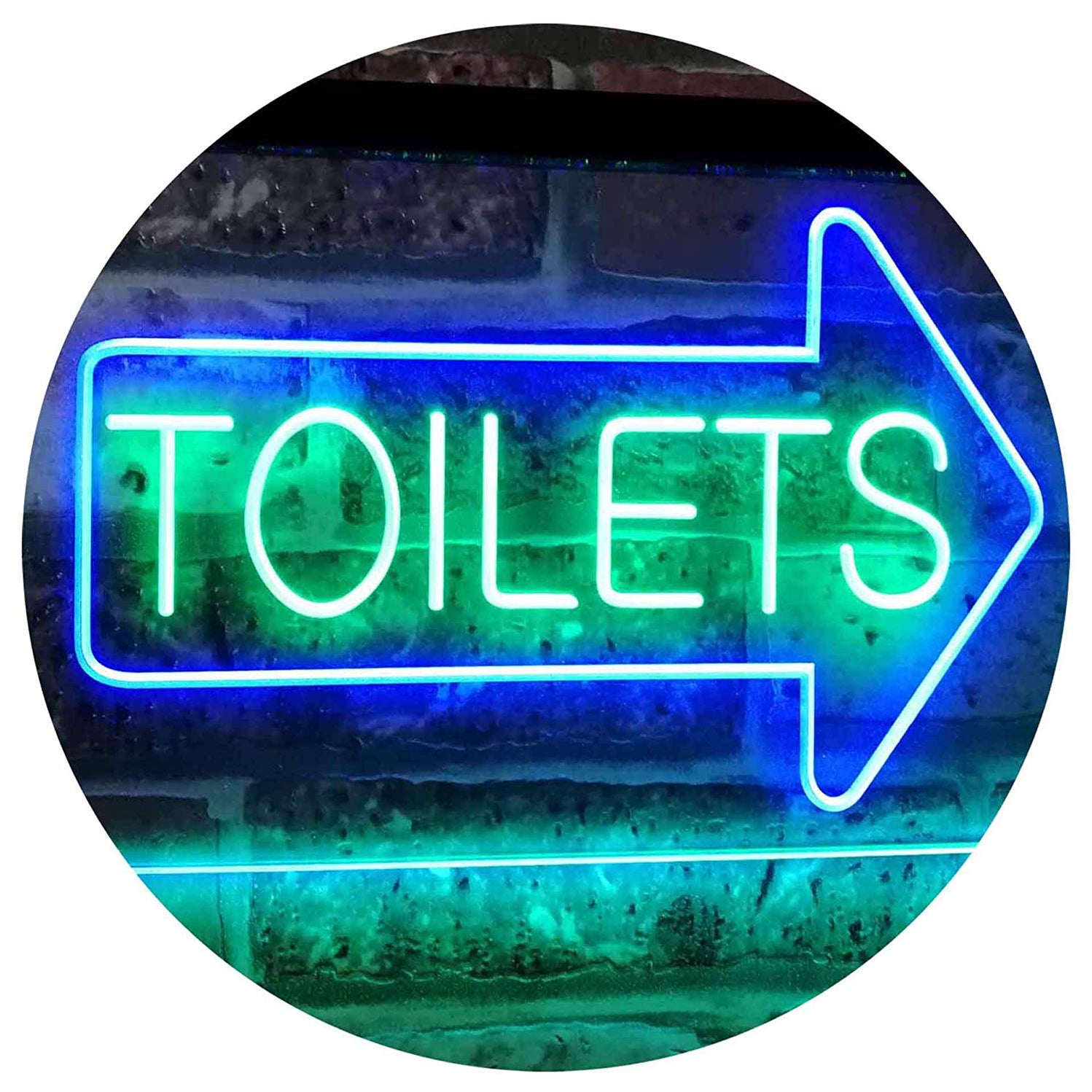 Buy Restrooms Arrow Right Toilets LED Neon Light Sign — Way Up Gifts