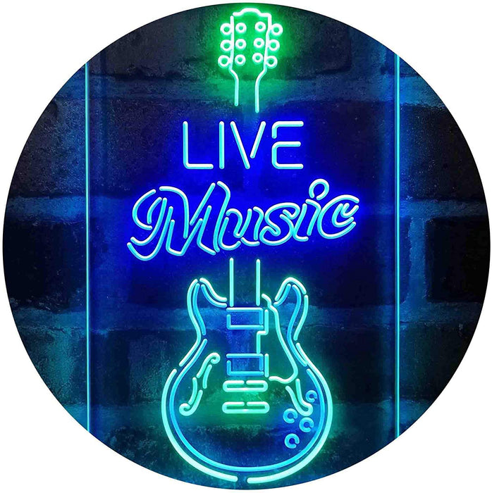 Live Music Electronic Guitar Lounge LED Neon Light Sign - Way Up Gifts