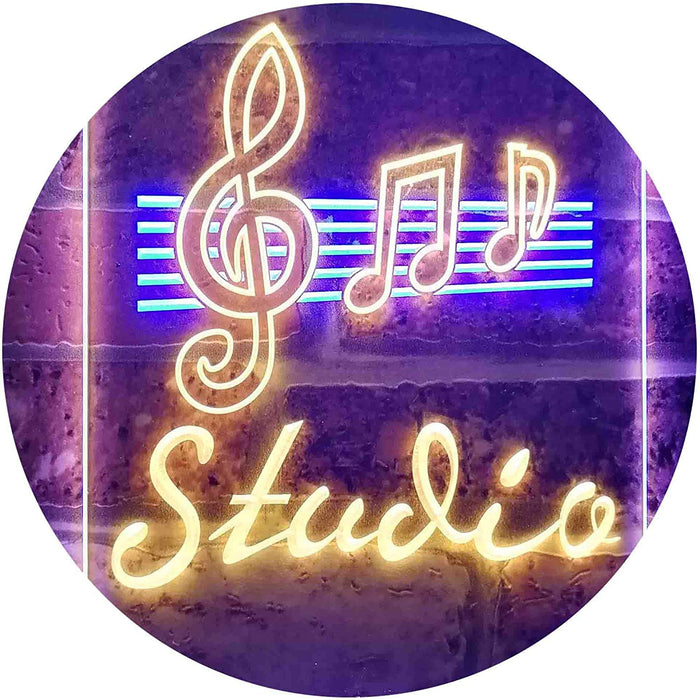 Music Notes Studio LED Neon Light Sign - Way Up Gifts