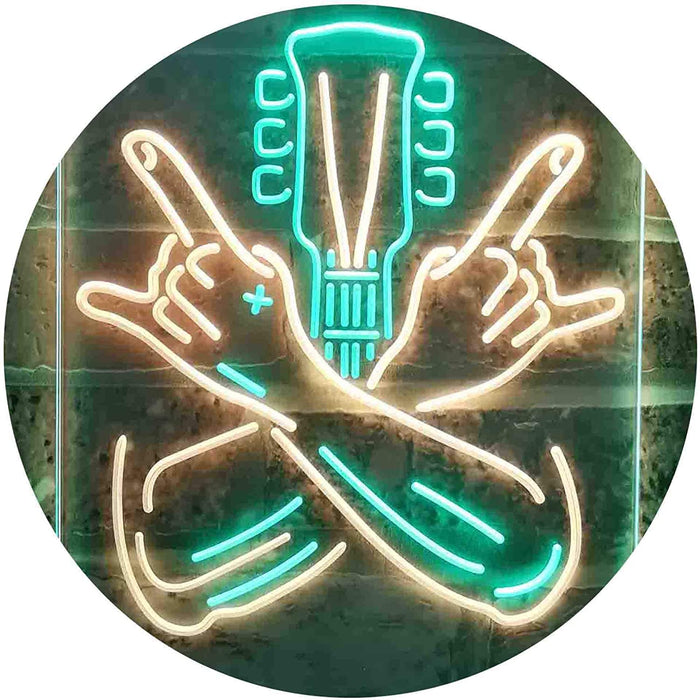 Musician Rock Hands Guitarist Metal Hard Rock Music LED Neon Light Sign - Way Up Gifts