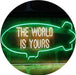 The World is Yours Blimp LED Neon Light Sign - Way Up Gifts