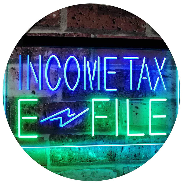 Income Tax E-File LED Neon Light Sign - Way Up Gifts