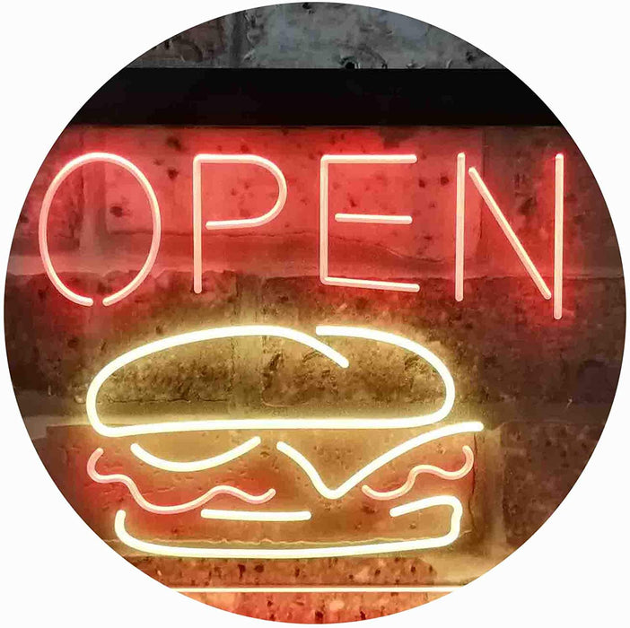 Hamburgers Burgers Open LED Neon Light Sign - Way Up Gifts