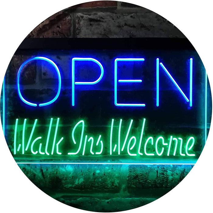 Salon Barber Open Walk Ins Welcome LED Neon Light Sign - Way Up Gifts