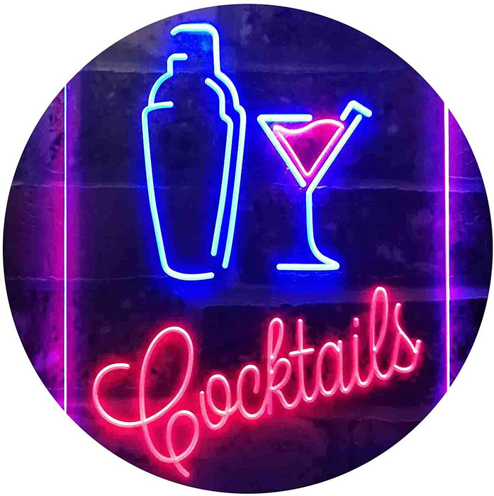 Cocktail Shaker Drinks Cocktails LED Neon Light Sign - Way Up Gifts