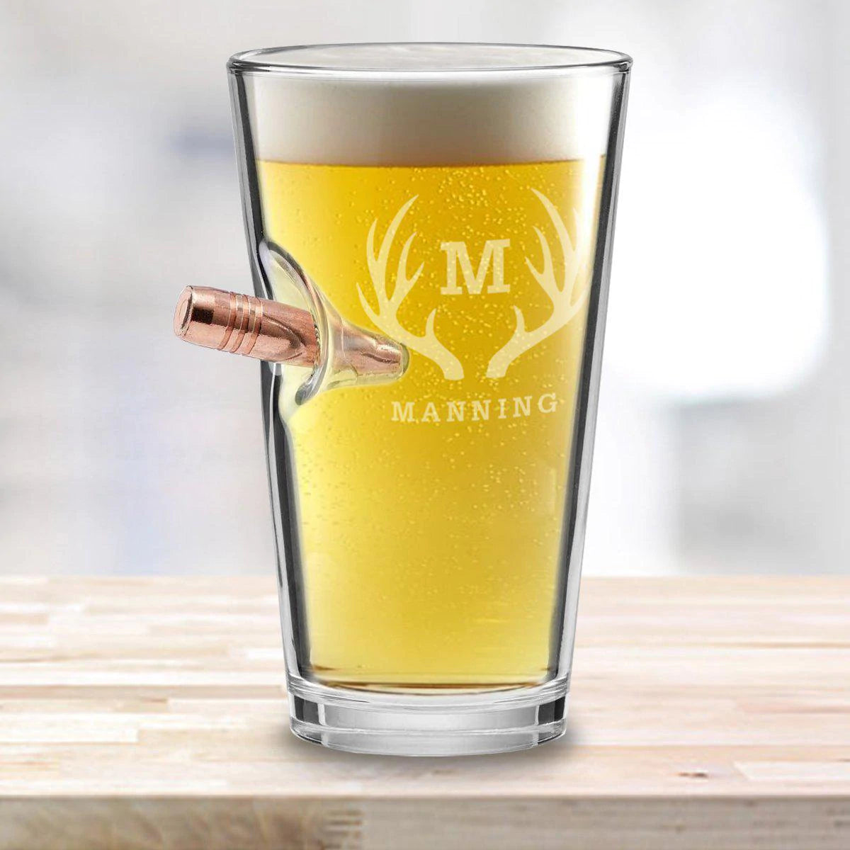 Personalized Bullet Pint Glass - 16oz (Made in USA) - Way Up Gifts