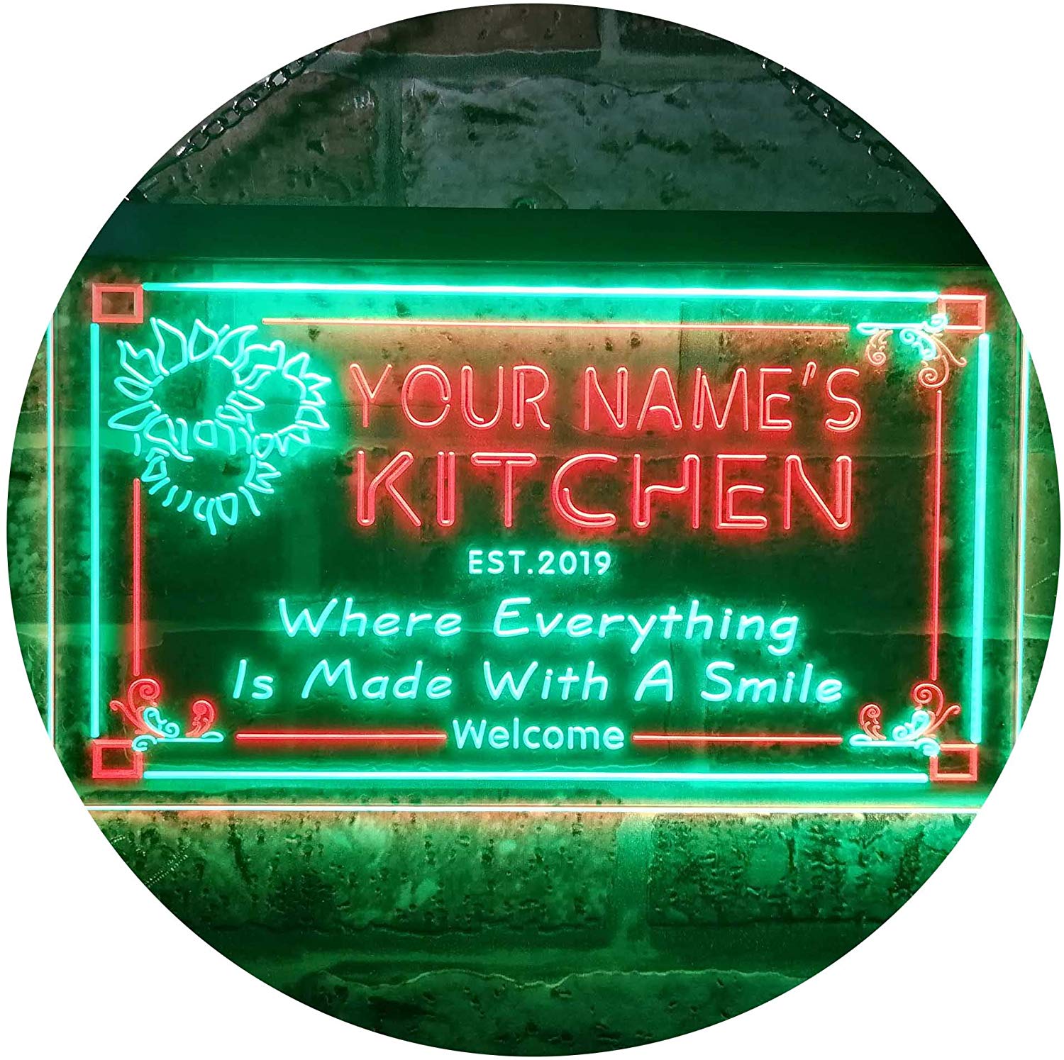 Custom Home Kitchen Decor Made with Smile LED Neon Light Sign
