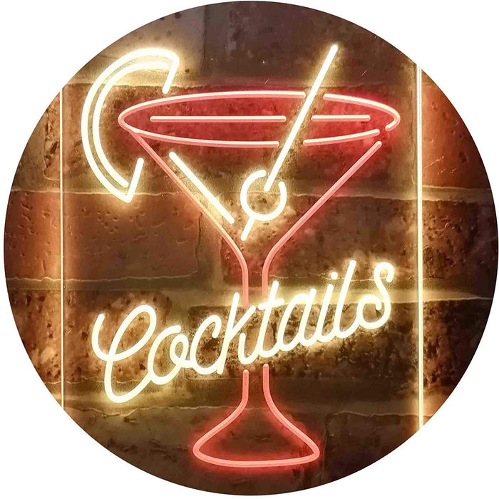 Cocktails Glass Bar Display LED Neon Light Sign - Way Up Gifts