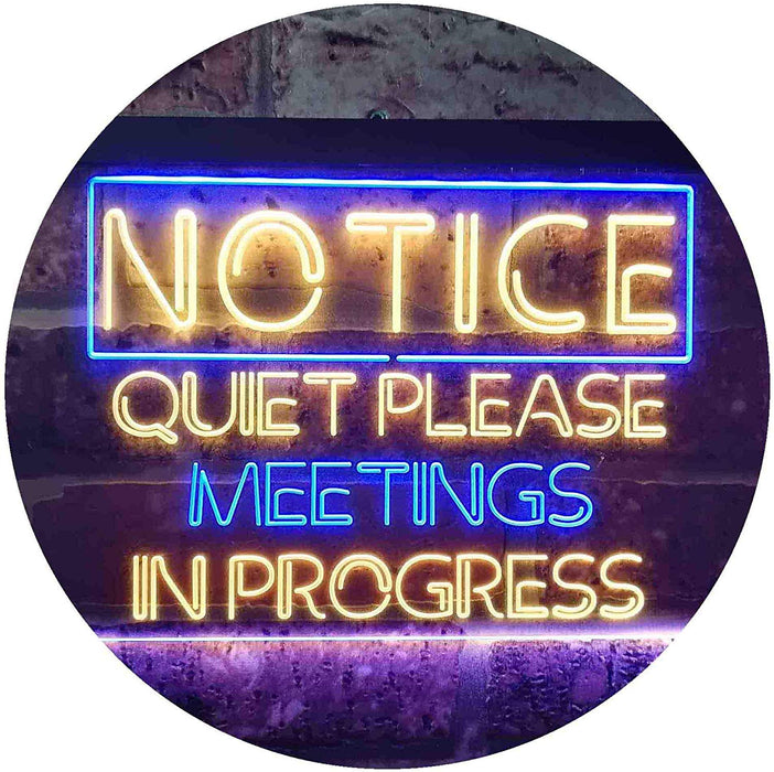 Quiet Please Meeting in Progress LED Neon Light Sign - Way Up Gifts
